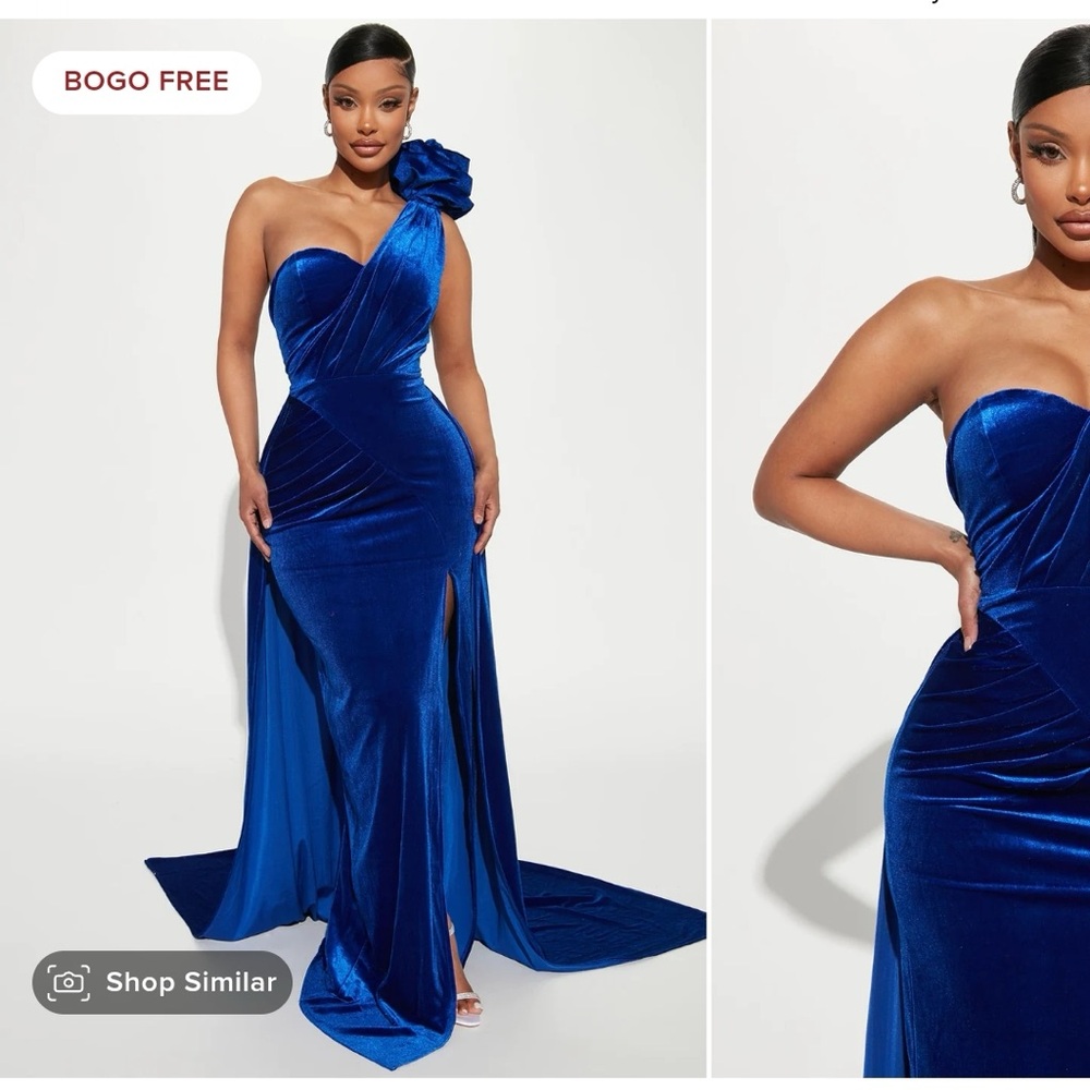 Rosalia Velvet Maxi Dress - Royal Blue